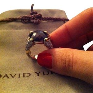 David Yurman Garnet Stone Diamond Ring